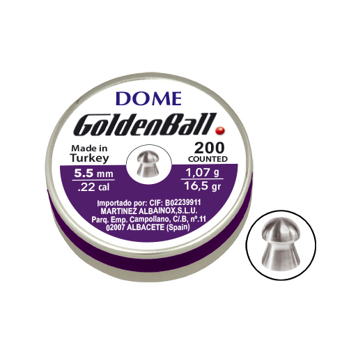 Plomos Goldenball Dome Calibre 5.5 mm 200 pcs