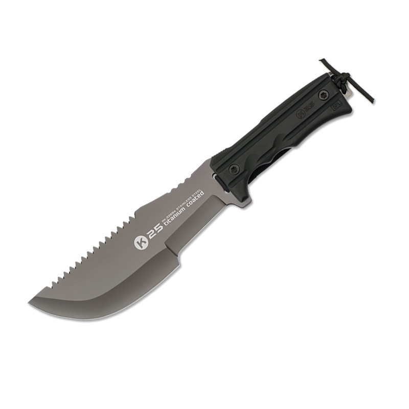 Cuchillo tracker K25 con hoja negra de 19.4 cm y mango de SFL neg...