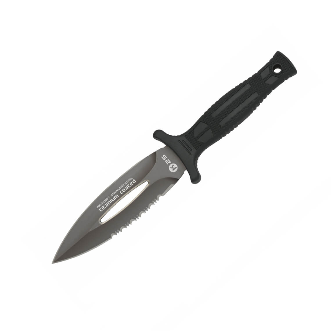 Cuchillo botero K25 con hoja de 12.6 cm y mango de goma negra