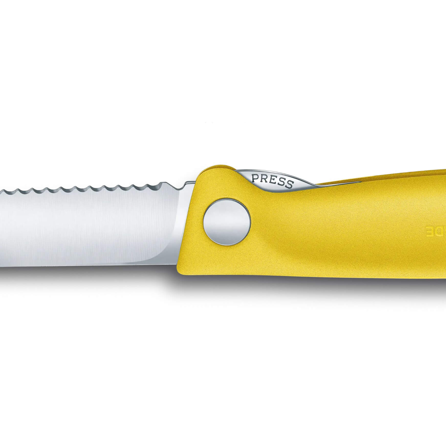 Cuchillo de mesa plegable Victorinox Swiss Classic filo dentado mango amarillo