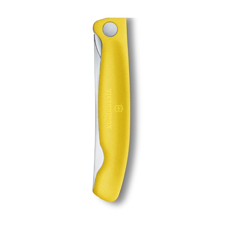 Cuchillo de mesa plegable Victorinox Swiss Classic filo dentado mango amarillo