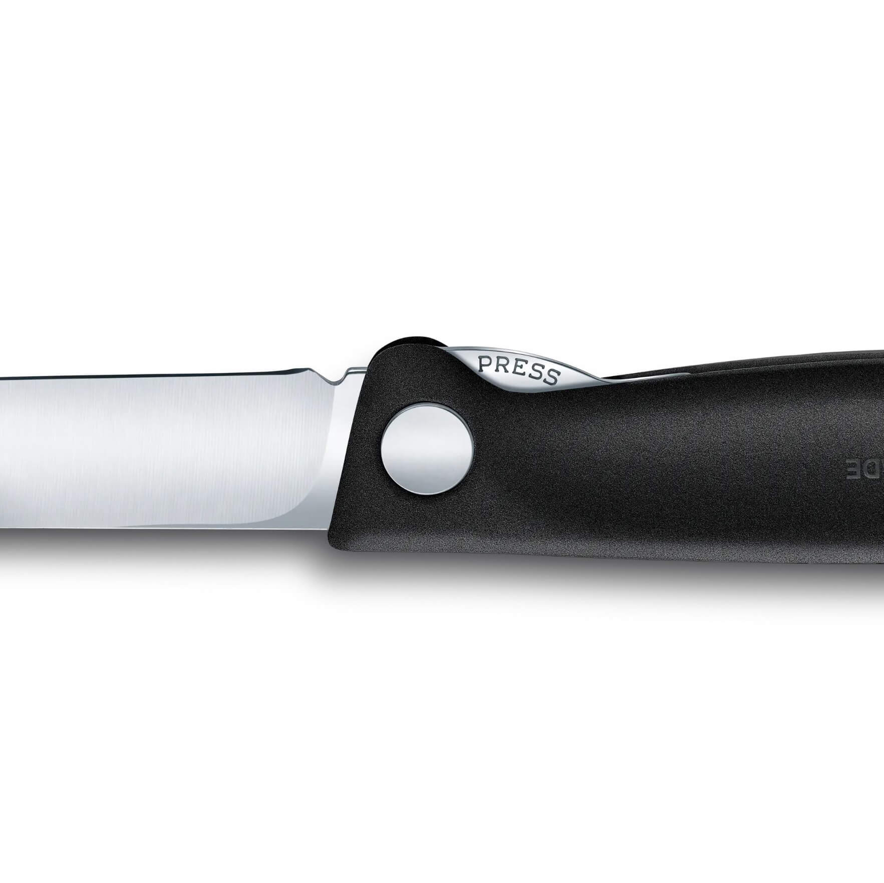 Faca de mesa dobrável Victorinox Swiss Classic com cabo preto de borda lisa