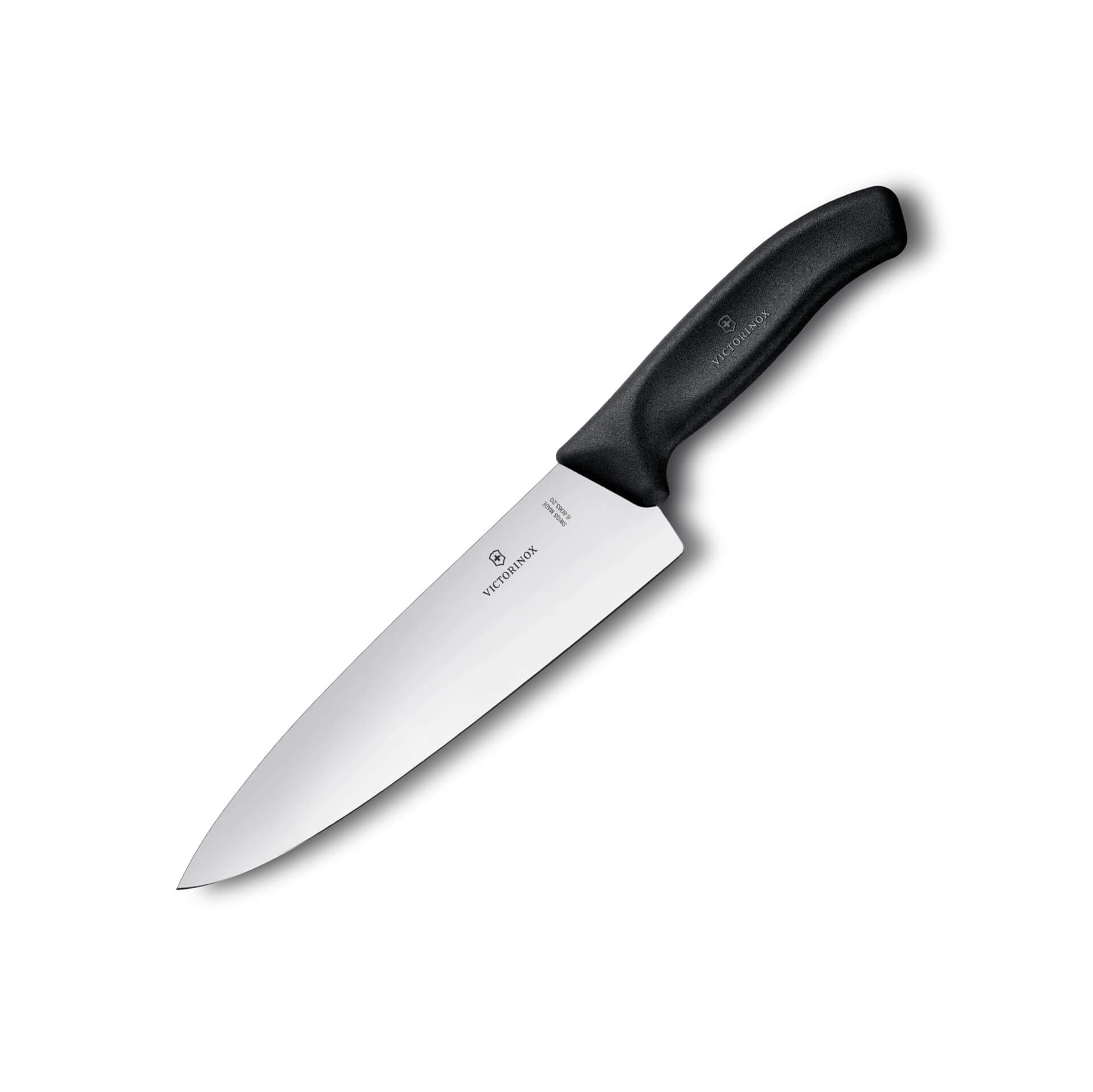 Cuchillo de chef Victorinox de mango negro con hoja de 20 cm y fi...