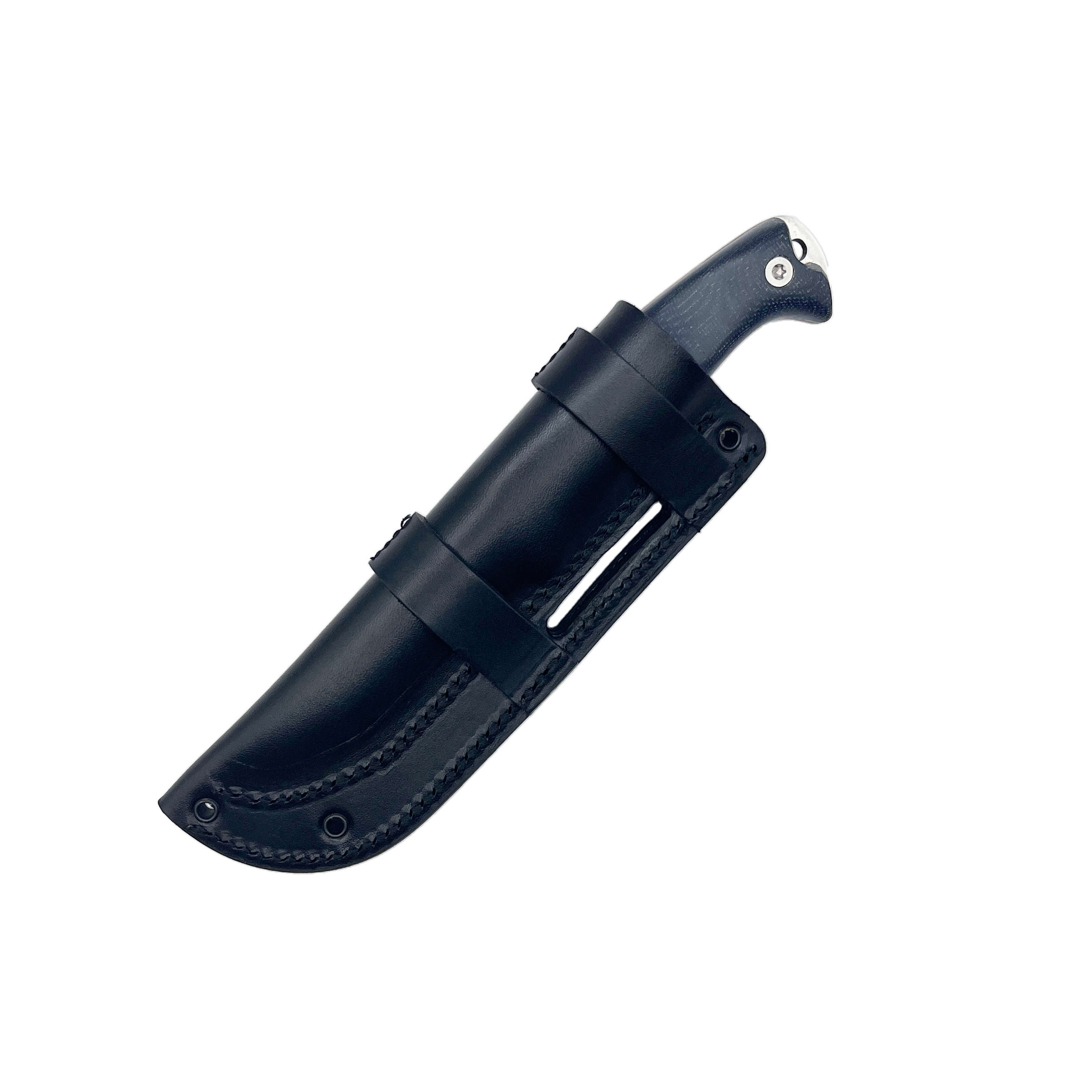 Cuchillo bushcraft Amarok-4S con mango de micarta negra y hoja escandi de 4"