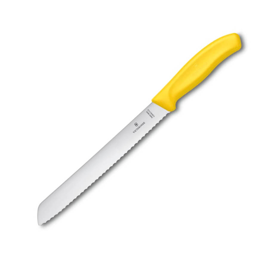 Cuchillo panero Victorinox de mango amarillo con hoja de 21 cm y ...