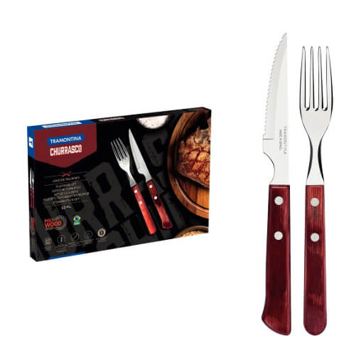 Set cuchillos y tenedores para barbacoa de 12 piezas Tramontina