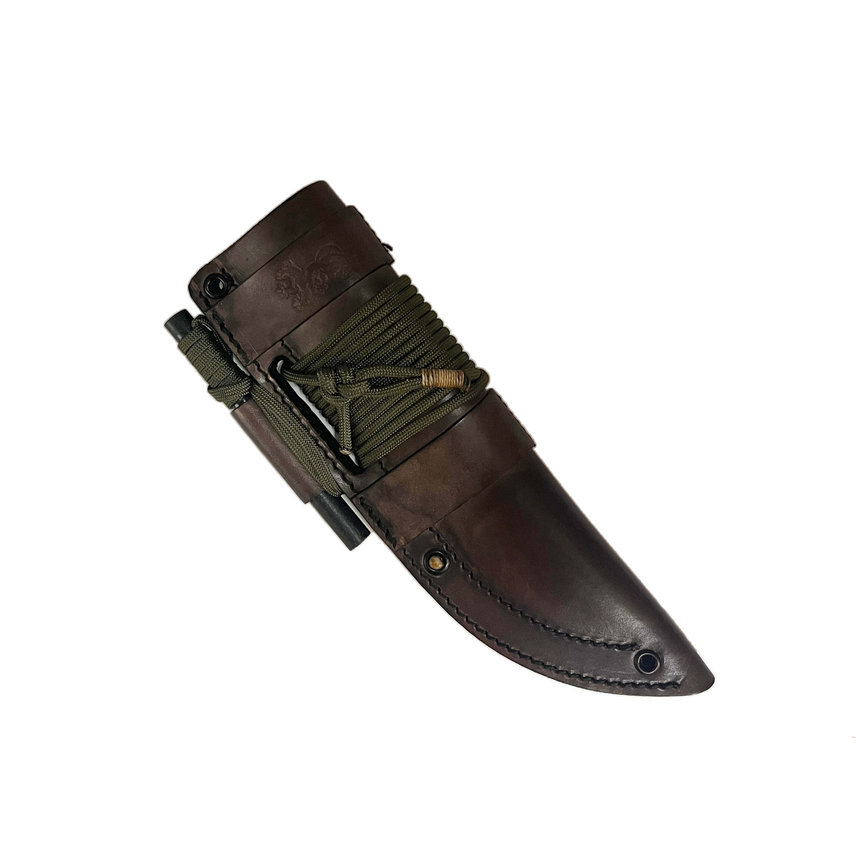 Cuchillo bushcraft Amarok 5 con mango de micarta canvas desierto y hoja de 5"