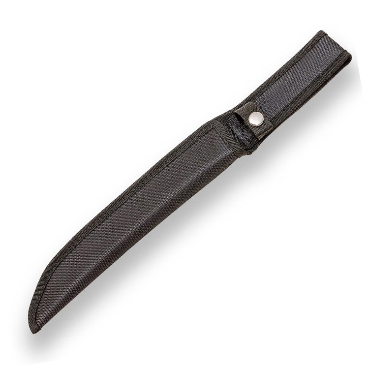 Cuchillo samurai con hoja tanto de 27 cm y puño de goma negra