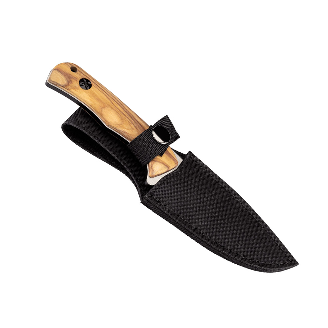 Cuchillo de caza Herbertz con mango de madera de zebrano y hoja de 10.1 cm