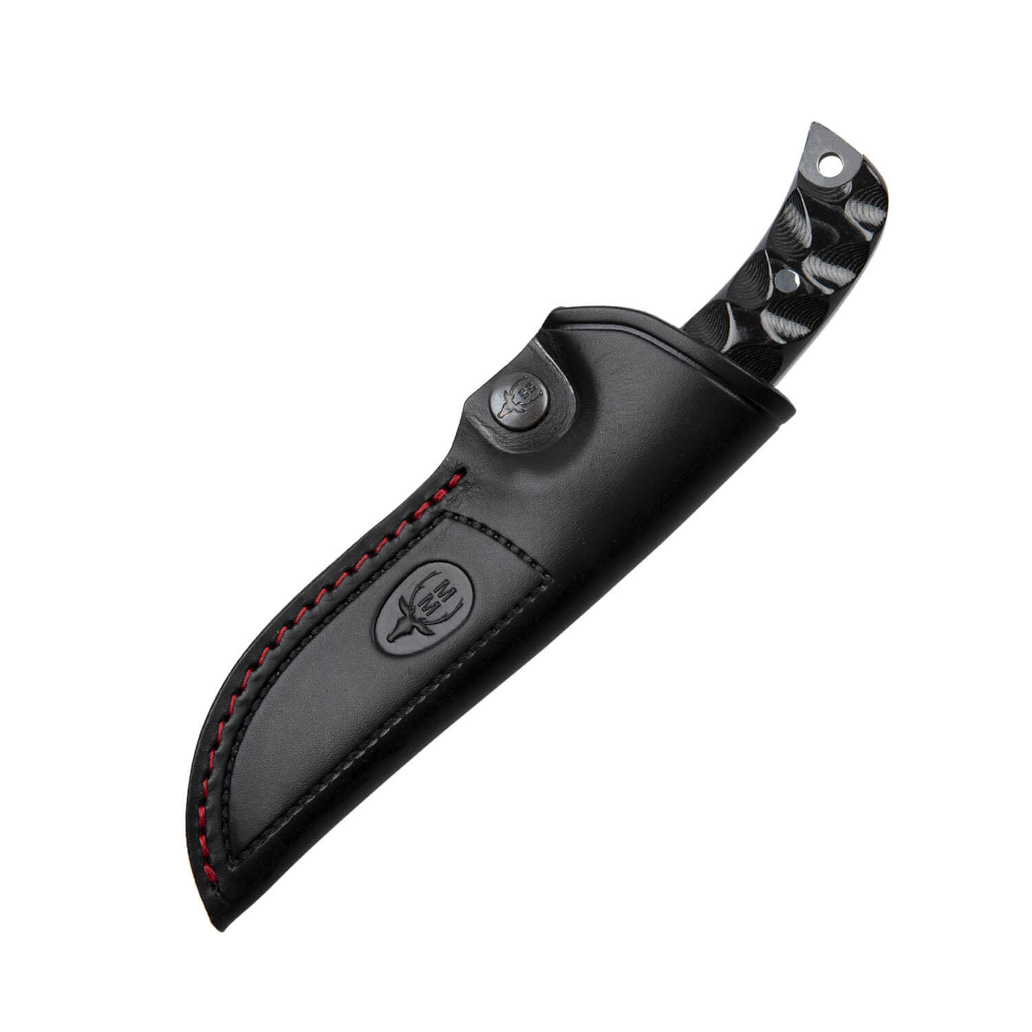 Cuchillo de caza Muela con hoja de acero Damasco y mango de Micarta