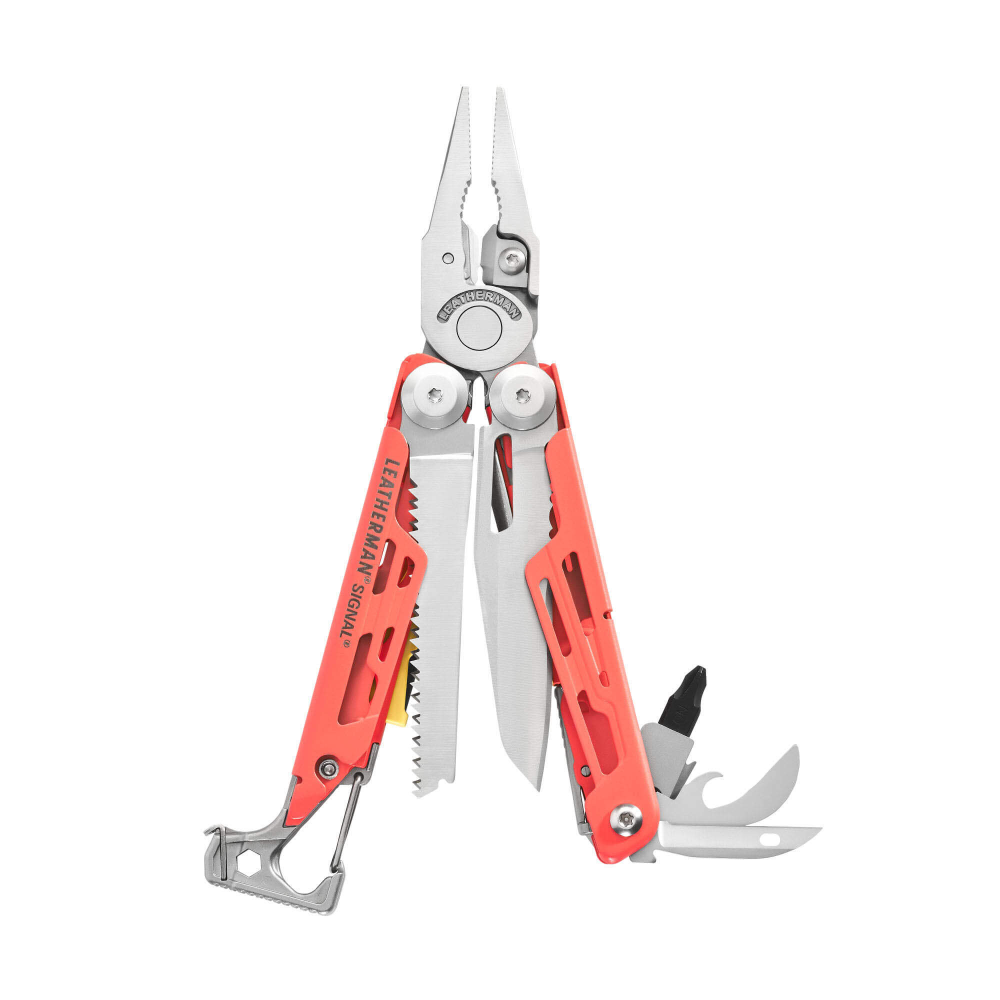 Alicate multiferramenta Leatherman Signal Guava com bainha em nyl...