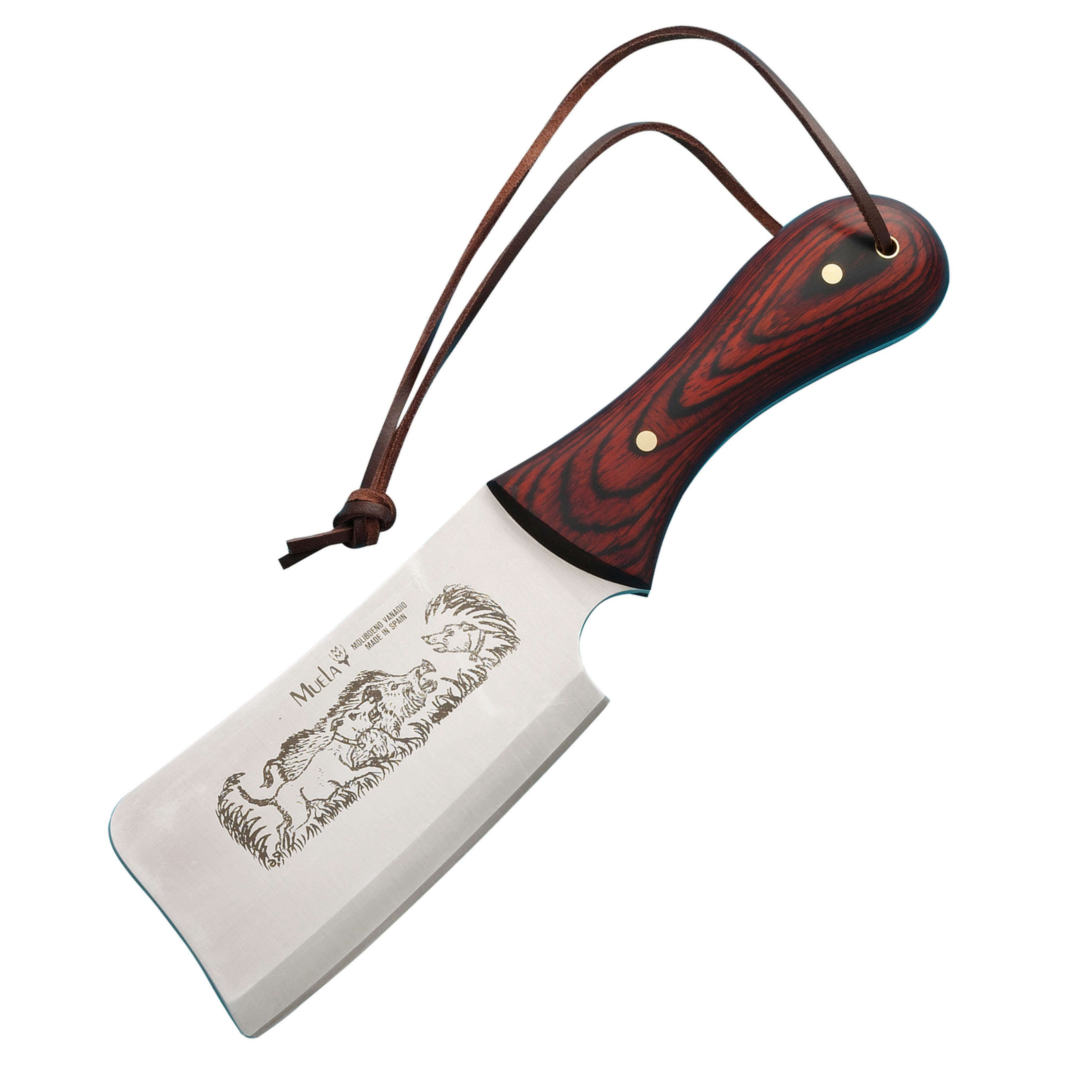 Hacha de caza Muela HM con mango de madera roja