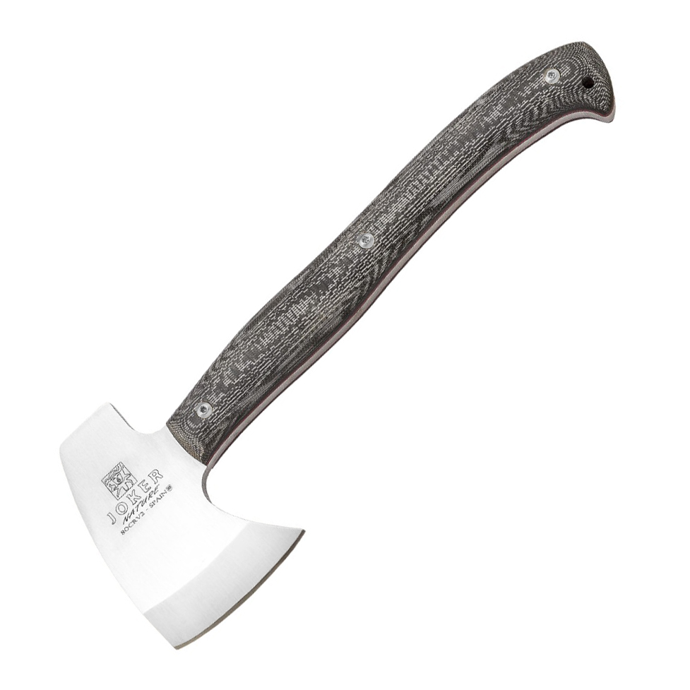 Hacha Joker Nature con mango de micarta canvas negra