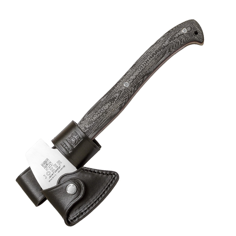 Hacha Joker Nature con mango de micarta canvas negra