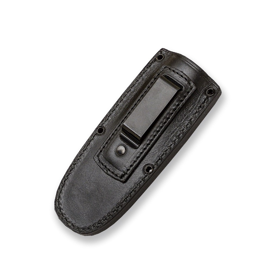 Joker Erizo TS2 con mango de micarta canvas negra. Funda de cuero incluida. 