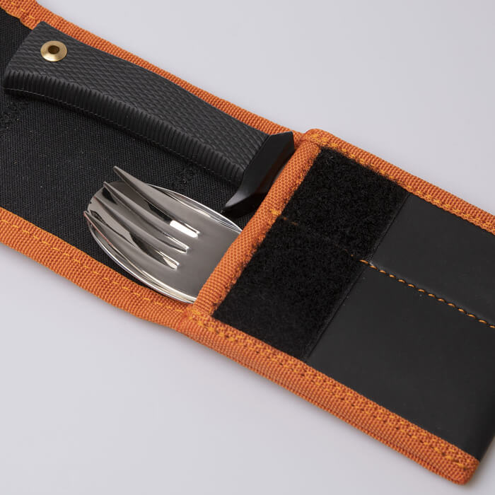 Set de cubiertos de camping con cuchillo y funda