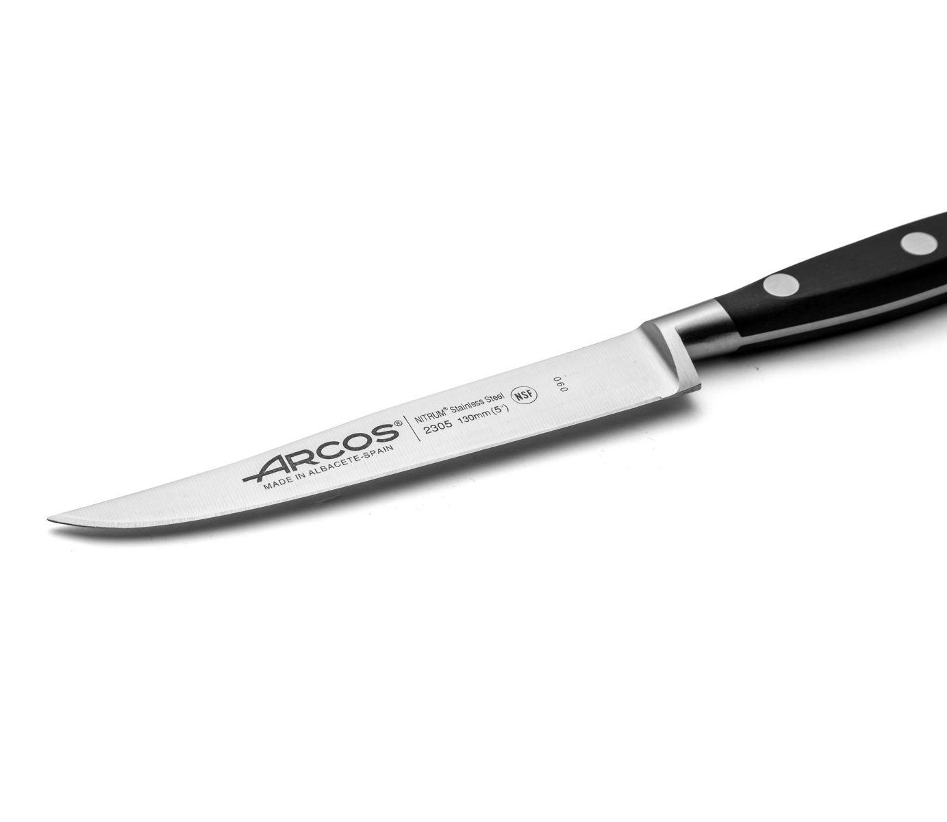 Cuchillo chuletero Arcos Riviera Negra con hoja de 13 cm