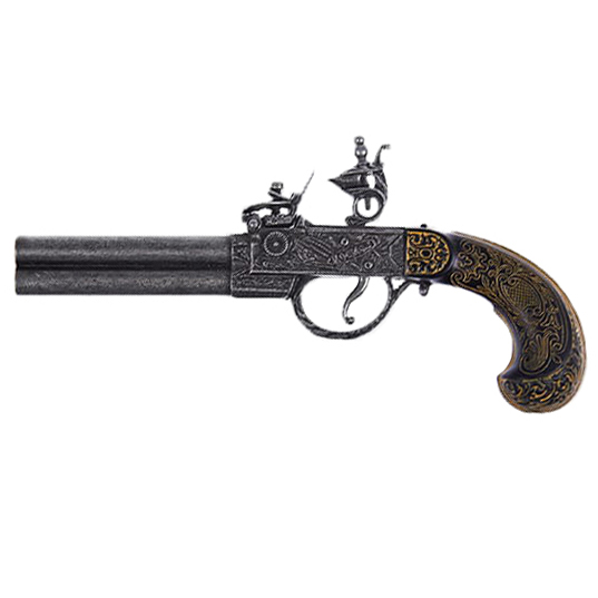 Réplica da pistola inglesa Twigg. S.XVIII acabamento azulado