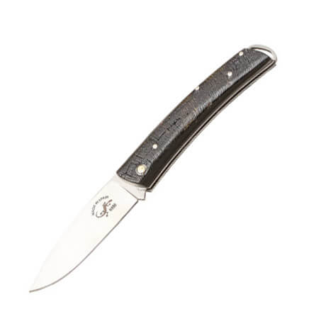 Canivete com cabo de chifre de búfalo natural e lâmina Böhler N69...