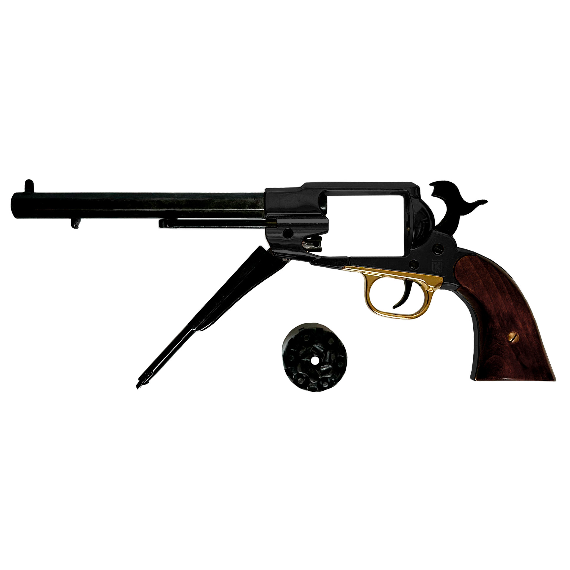 Réplica do revólver preto de percussão Remington de 1858