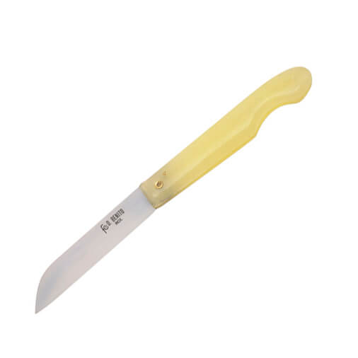 Navaja marinera con mango amarillo y hoja de 85 mm con corte rect...