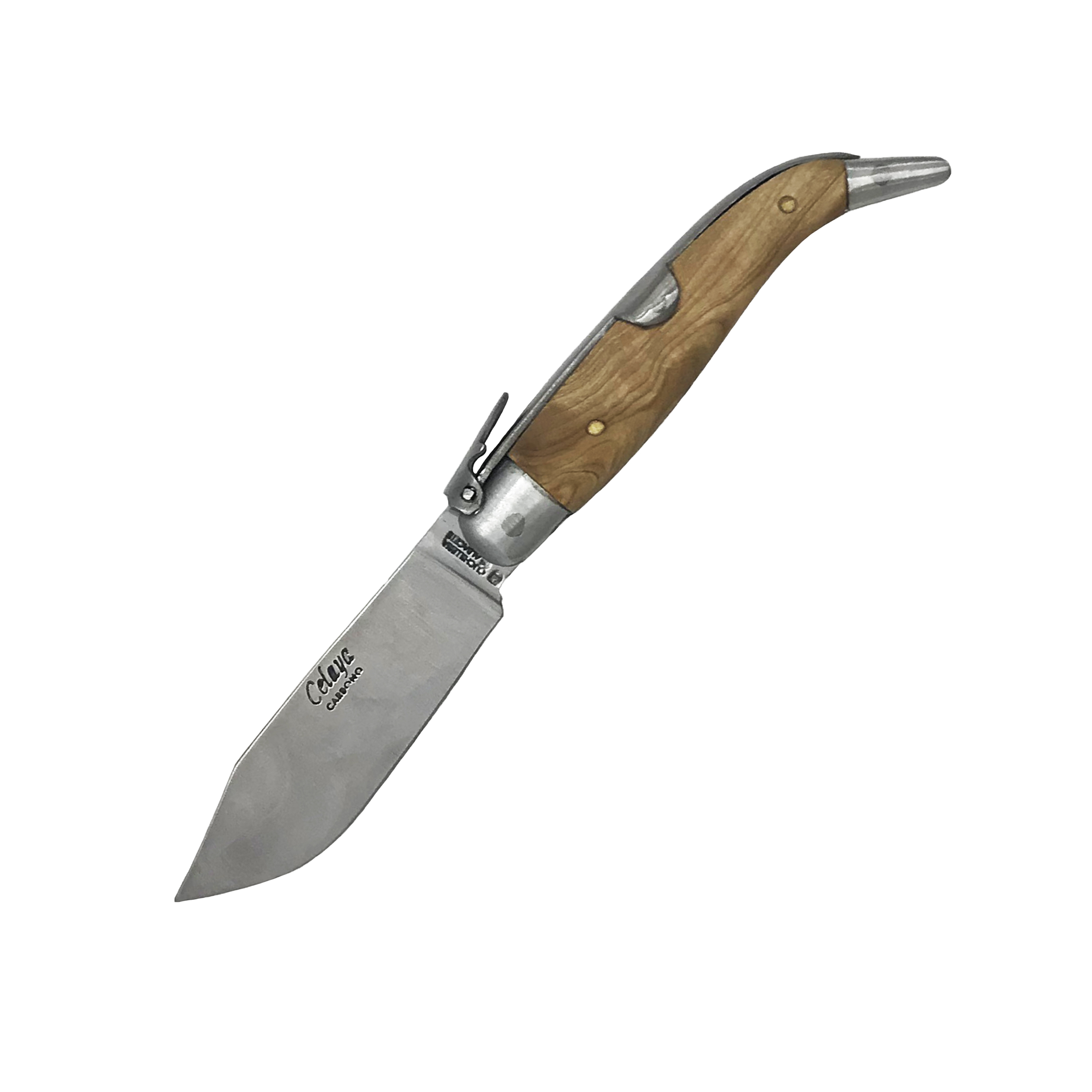 Navaja Pastora Artesana con mango de madera de olivo y virola de ...