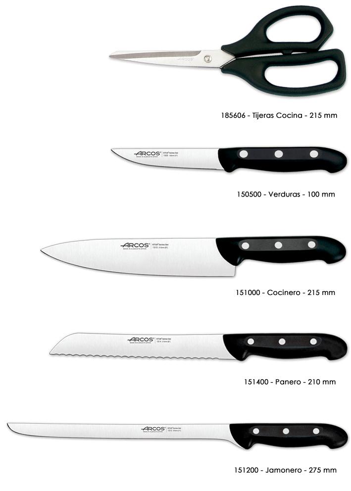 Bloco de cozinha Arcos Maitre Maitre com quatro facas e tesouras