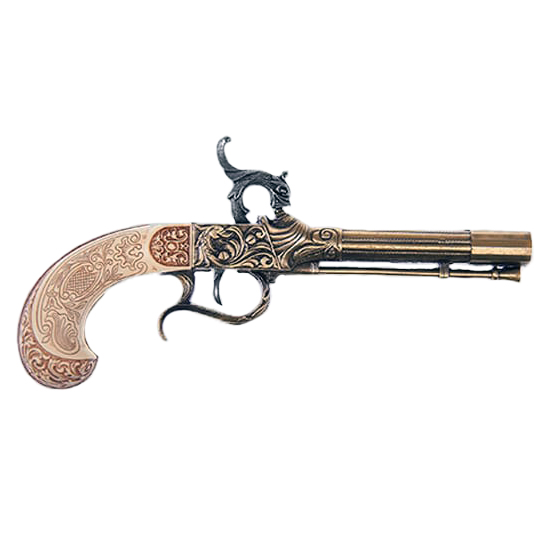 Réplica de pistola de percussão do século XVIII com acabamento em...