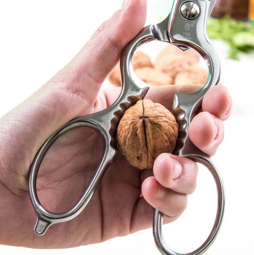 Tesoura de cozinha multiuso de 8" em aço inoxidável com acabamento brilhante