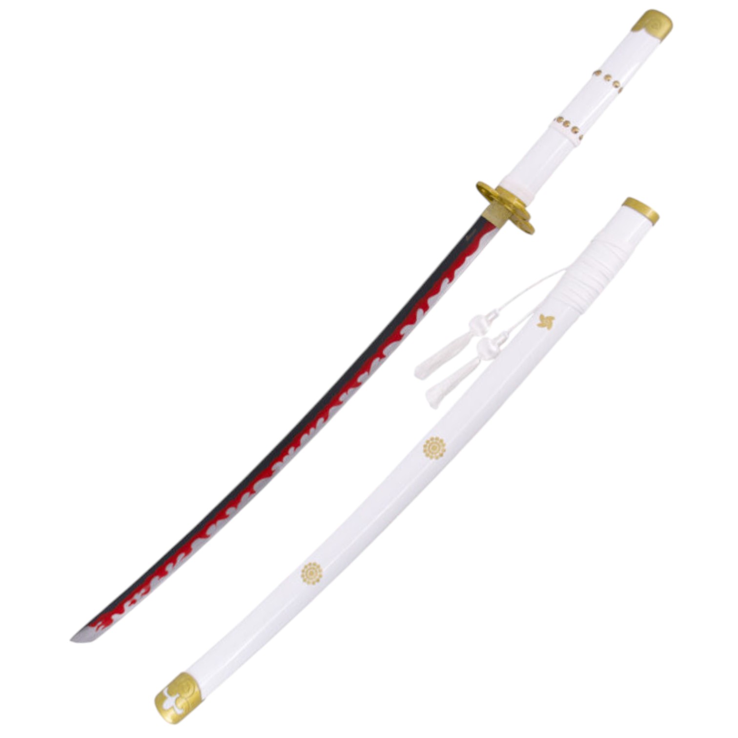 Katana Enma da Zoro em One Piece cor branca com detalhes dourados