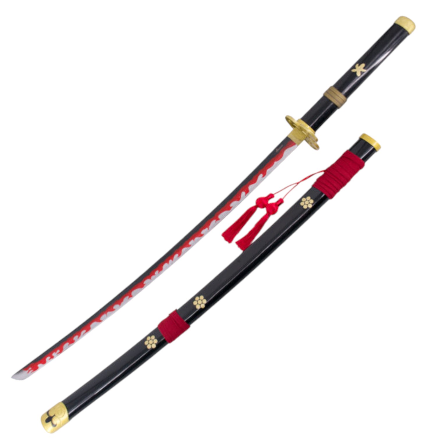Katana Enma von Zoro in One Piece schwarzer Farbe mit goldenen un...