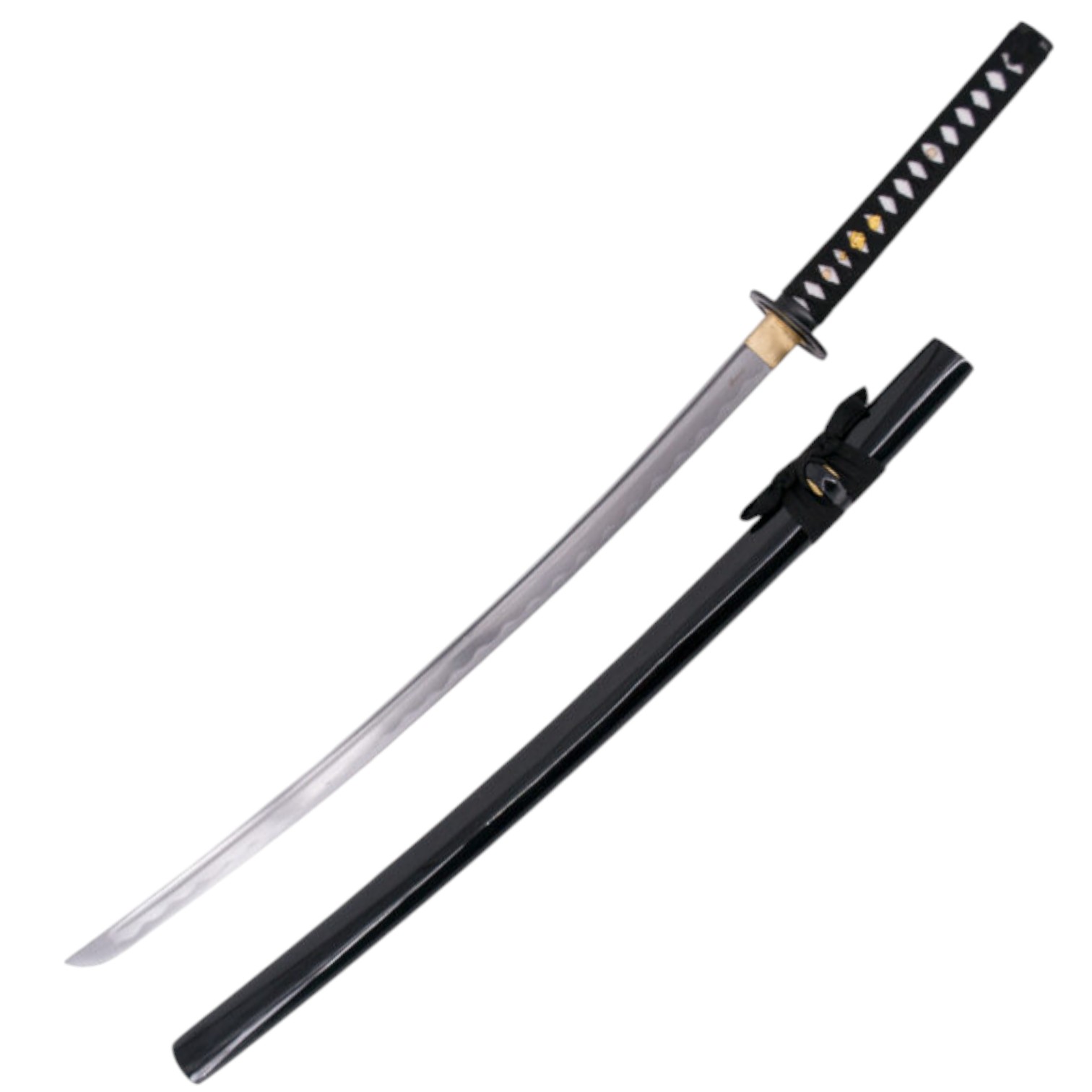 Funktionelles Katana mit schwarzem Schnurgriff