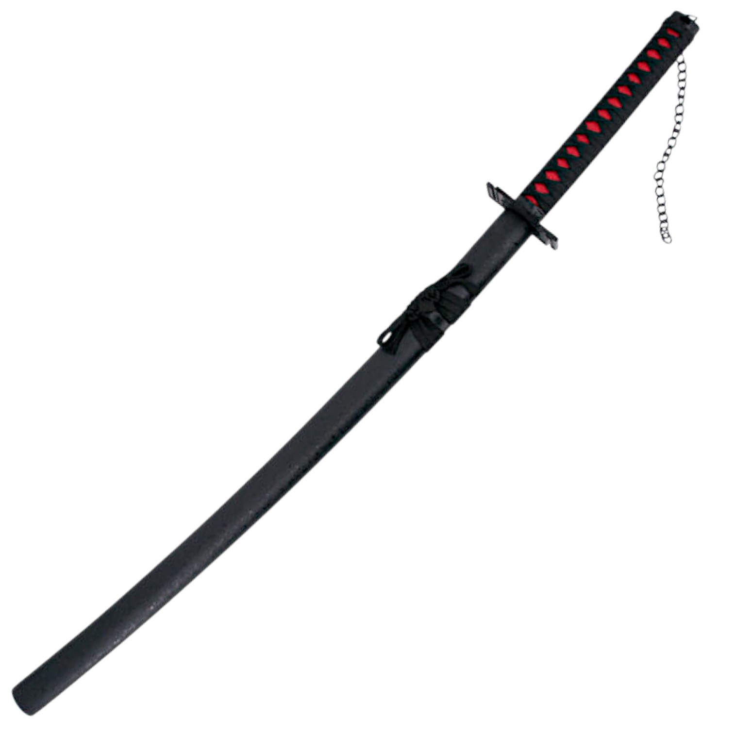 Katana Tensa Zangetsu Hollow Ichigo from Bleach with black handle and scabbard