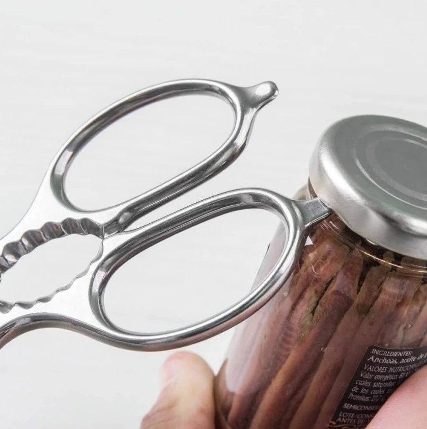 Tesoura de cozinha multifuncional removível de 8" em aço inoxidável com acabamento brilhante