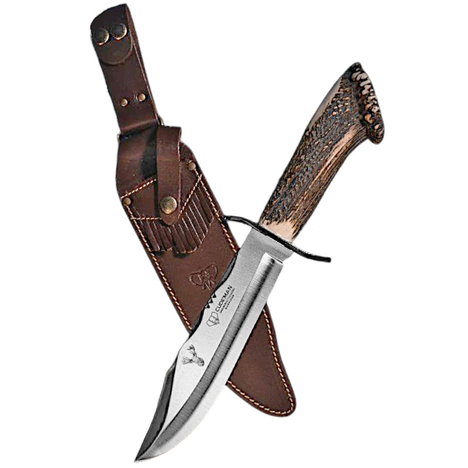 Couteau Cudeman Bowie 294-C avec manche en corne de cerf et rosette
