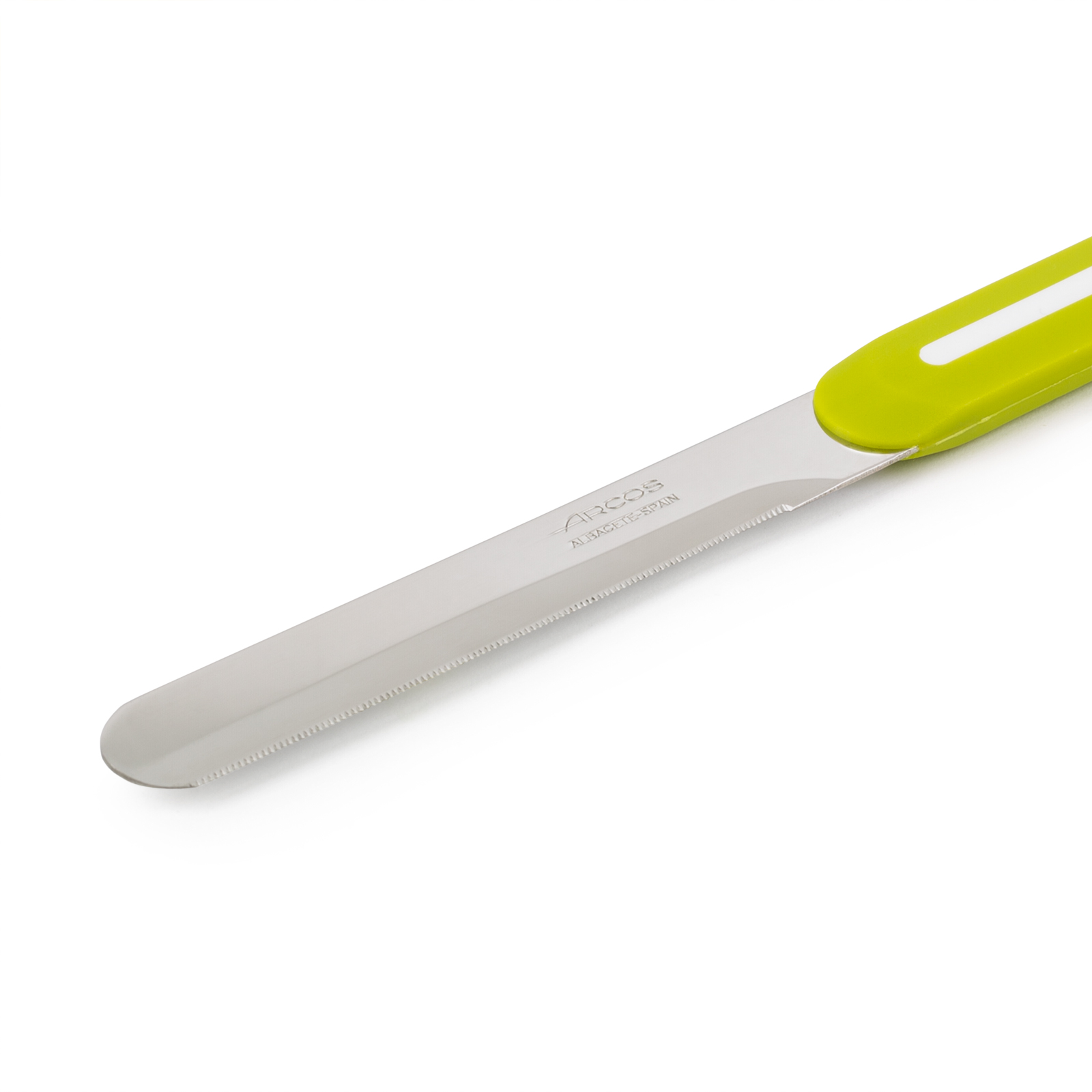 Cuchillo de mesa Arcos Nitrum verde con hoja microperlada de 10 cm