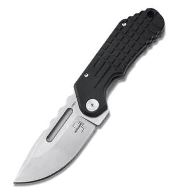 Navaja tactica deportiva con bloqueo de marco y con hoja parcialm...