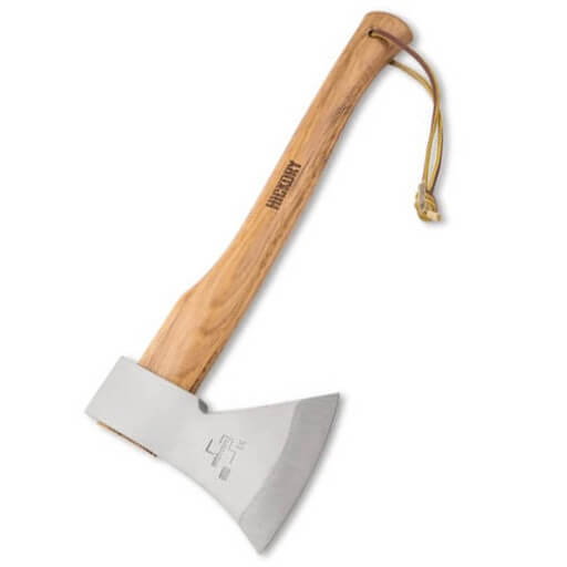 Hacha tactica con mango de madera de Nogal