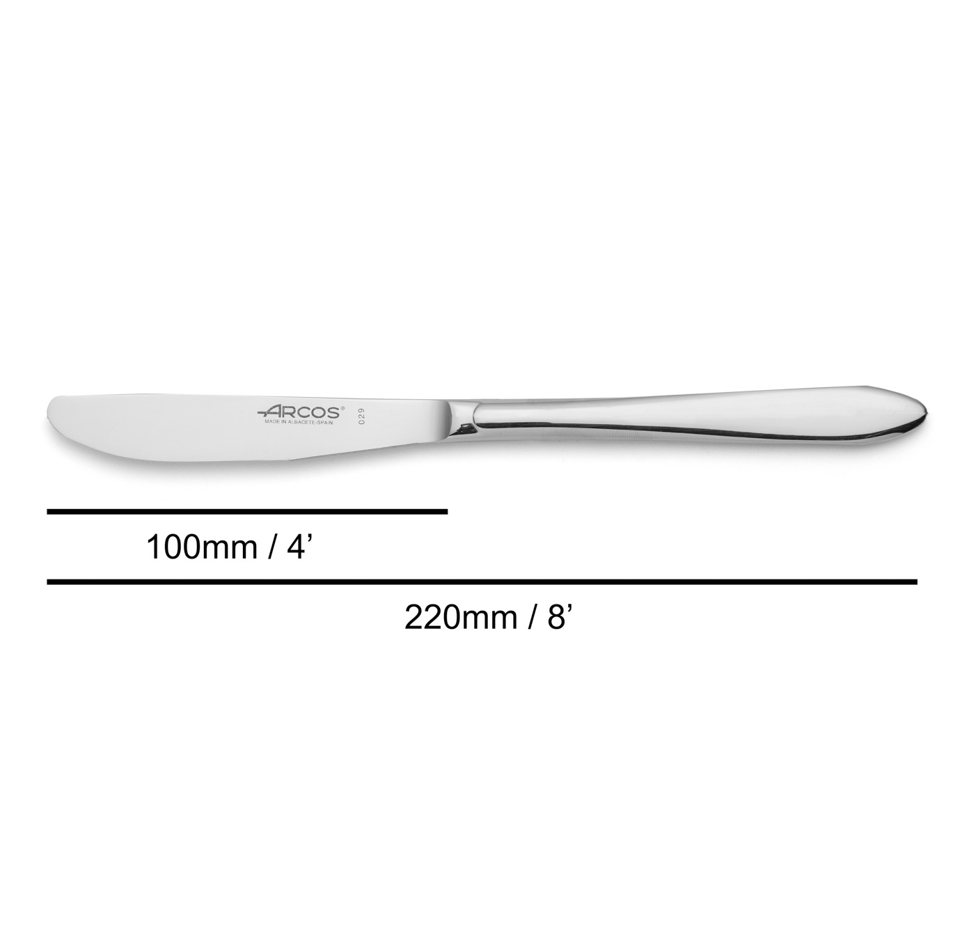 12 facas de mesa da série Arcos Berlin, aço inoxidável, 220 mm