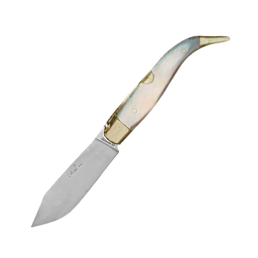 Navaja Pastora Albacete con mango de asta de toro y virola de lat...