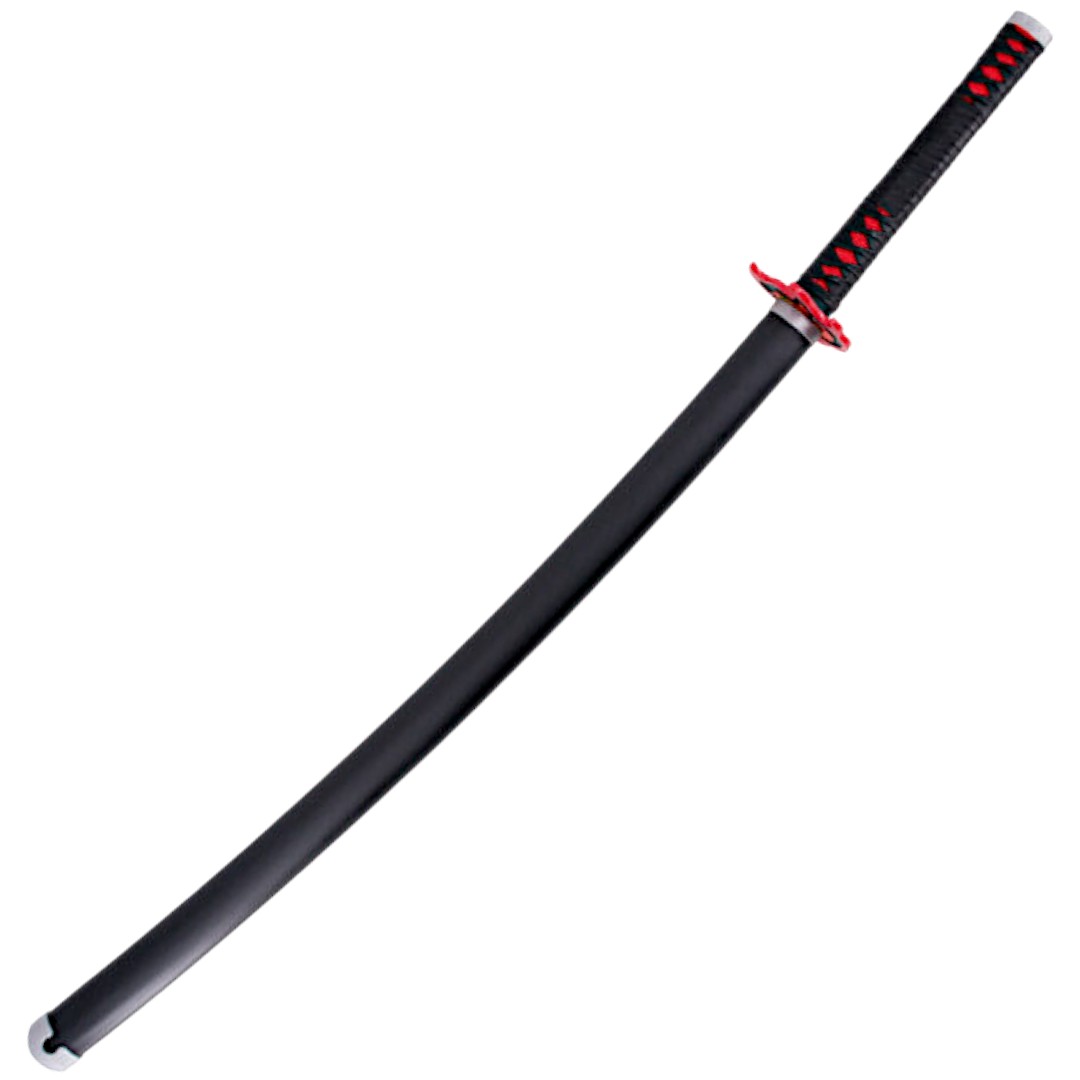 Funcional Demon Slayer Mingshao Katana usado por Kamado Tanjirou com cabo preto