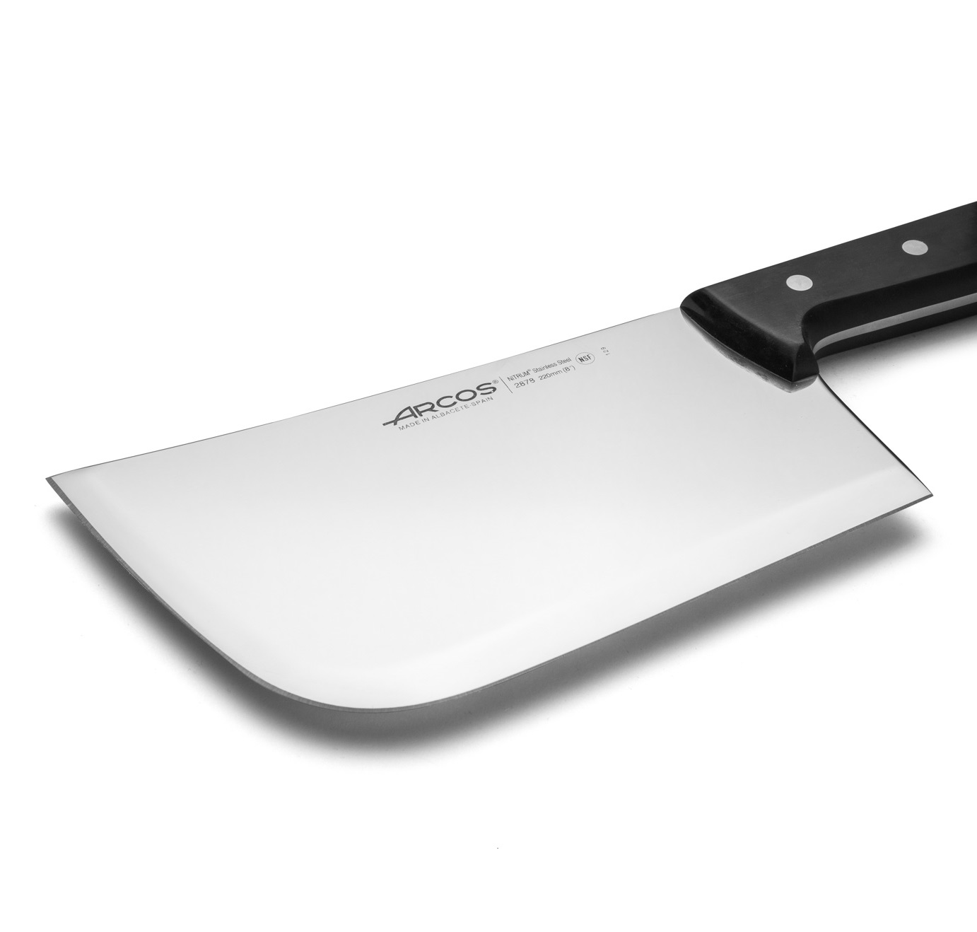 Cutelo de cozinha Arcos Universal com cabo em polioximetileno preto e lâmina estreita de 220 mm