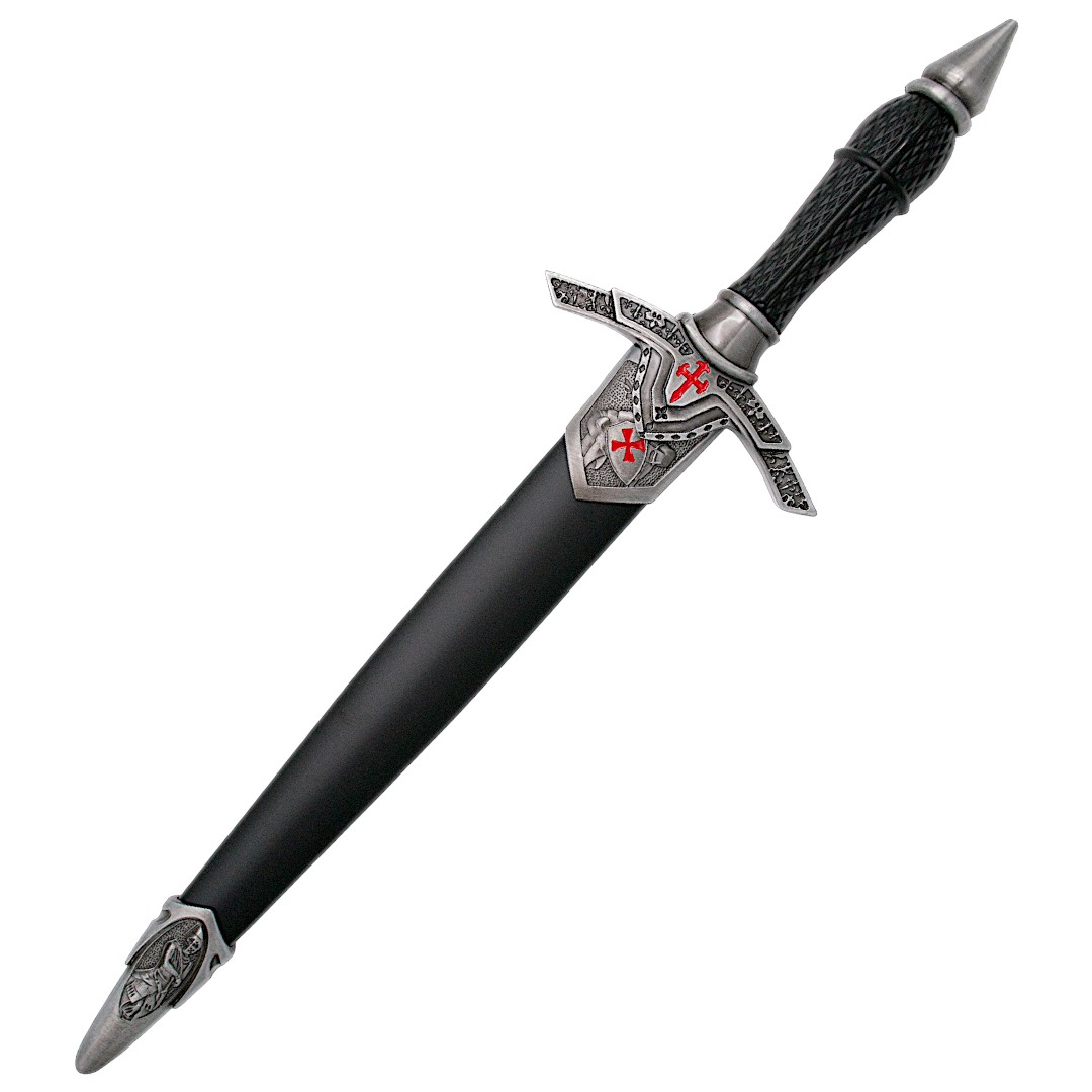 Punhal antigo com cruz de Santiago em vermelho