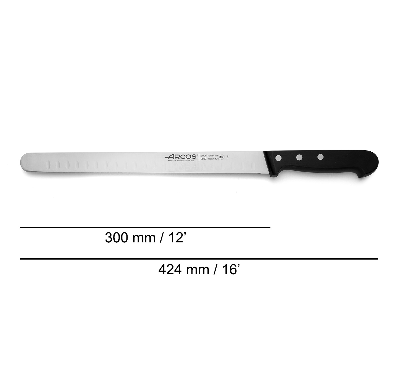 Cuchillo para salmón Arcos con hoja ancha de 30 cm serie Universal con mango de polioximetileno