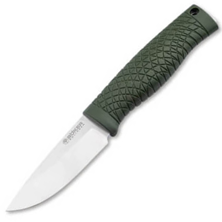 Cuchillo de naturaleza con hoja de acero pulvimetalurgico y de pu...