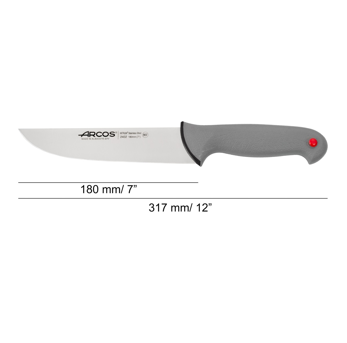 Arcos Butcher Knife with 180 mm Colour Prof blade and grey double injected handle