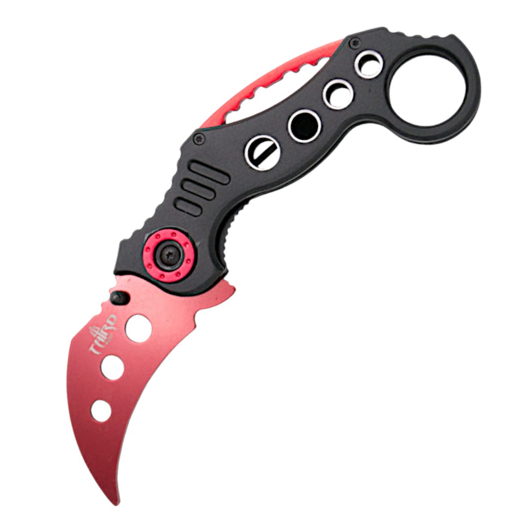Canivete karambit de treino vermelho
