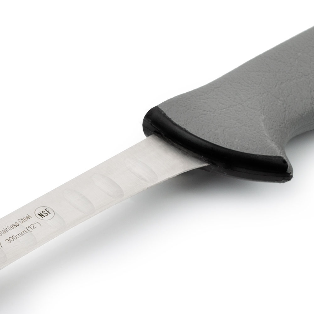 Cuchillo jamonero punta redonda Arcos con hoja alveolada de 30 cm Colour prof mango doble inyección gris