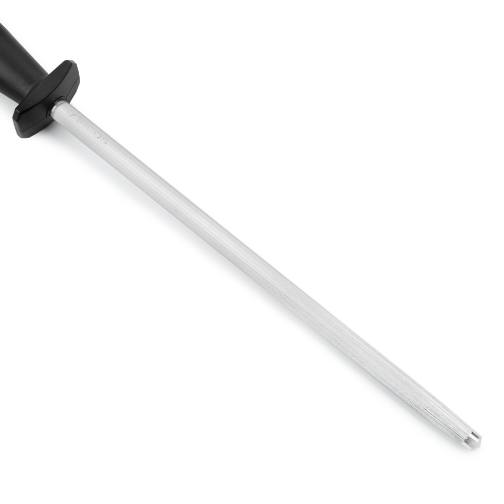 Chaira Arcos de acero al carbono cromado con hoja de 25 cm de longitud y 10 mm de diámetro con gancho para colgar