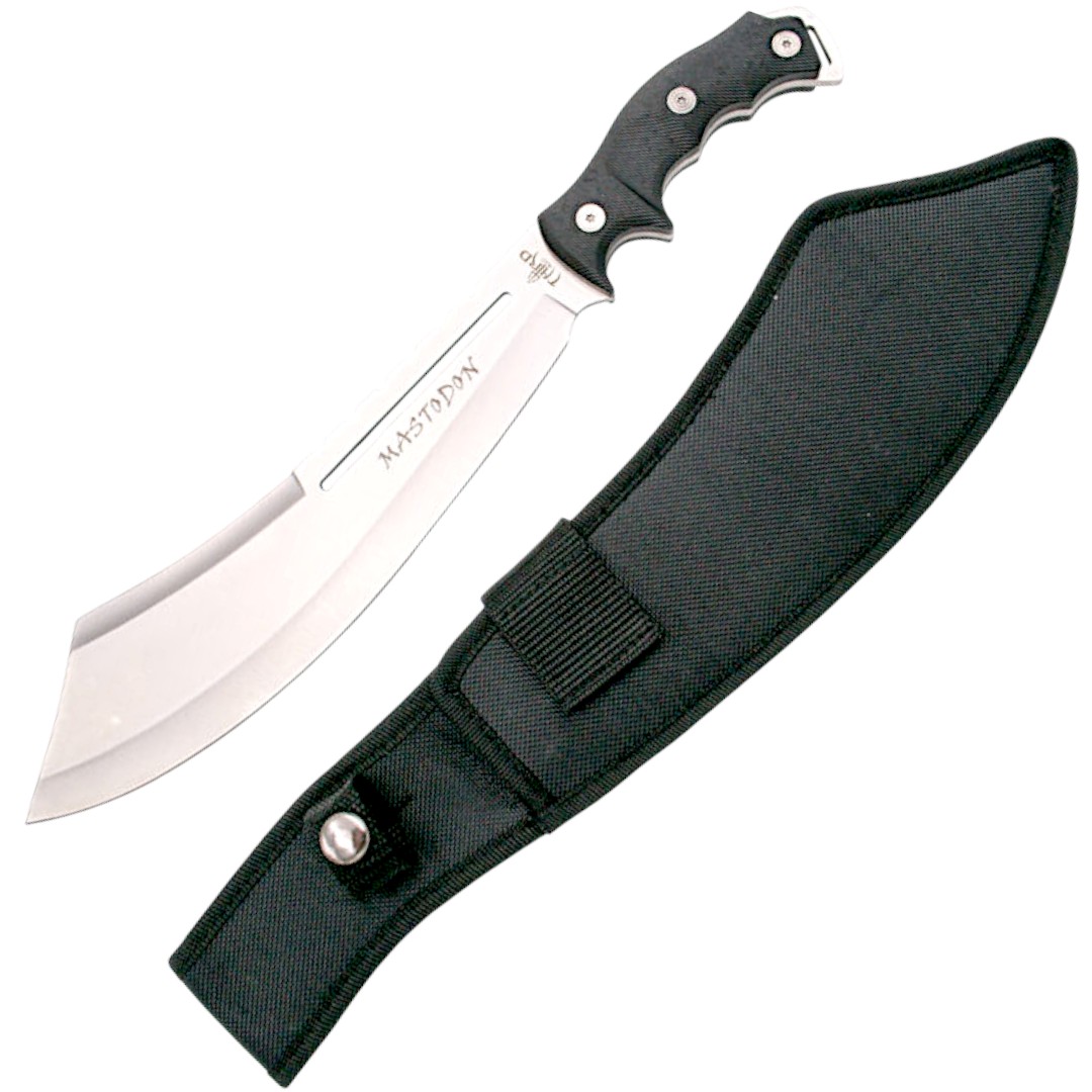 Faca táctica de mastodonte com lâmina de aço acetinado e cabo em ...